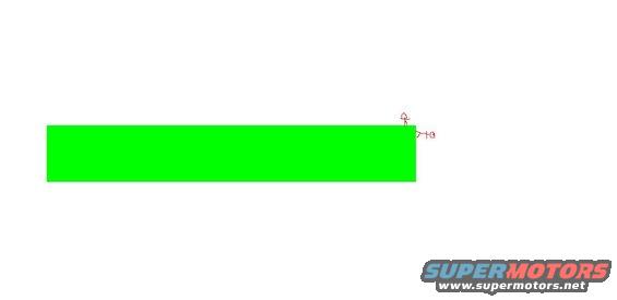 Green rectangle with red measurement indicators and Supermotors.net logo