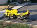2002 Kawasaki Ninja - Side view of a yellow 2002 Kawasaki Ninja motorcycle.