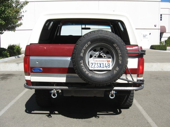 1991 Ford Bronco rear with custom bumper and spare tire