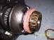 Speedometer gear held in place with bearing.  File chamfer on internal diameter of gear that faces t...