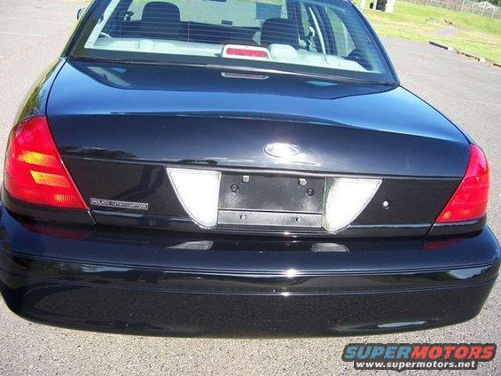 Black 2003 Ford Crown Victoria Police Interceptor rear view