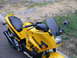 2002 Kawasaki Ninja - Front view of a yellow Kawasaki Ninja motorcycle, showing the fairing, handlebars, and seat.