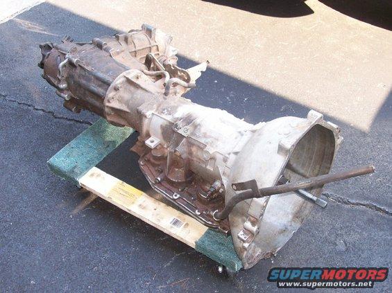 Used automatic transmission on wooden blocks