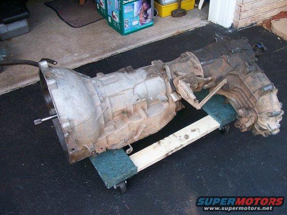 Transmission and transfer case on a dolly