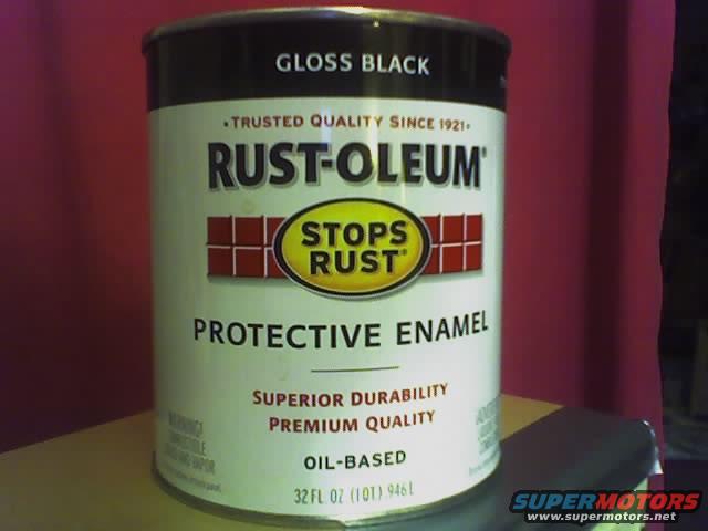 Can of Rust-Oleum Gloss Black Protective Enamel, oil-based