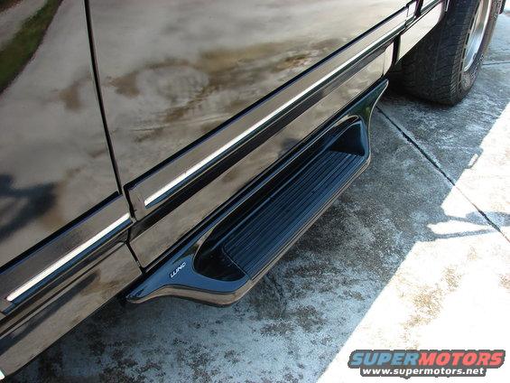 Black truck side step with LUND logo