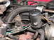 1987 Lincoln Town Car - This image shows a section of an engine bay with various hoses, wires, and a black cylindrical component.