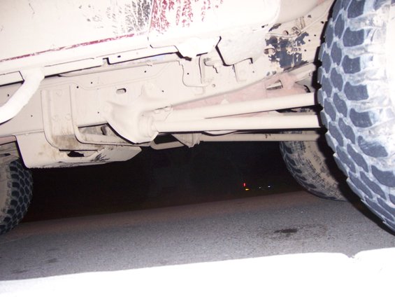 Undercarriage and tire of a dirty vehicle