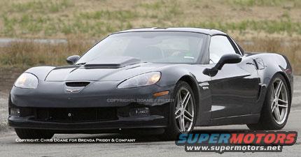 Black Chevrolet Corvette C6 with hood scoop