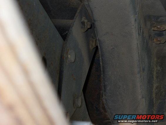 Rear shock mount bracket, close-up view
