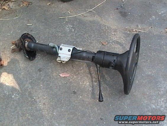 steering column and wheel assembly on the ground