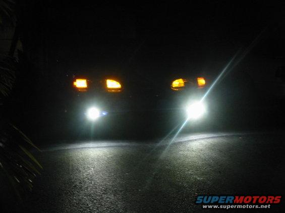 1995 Ford Thunderbird headlights on at night