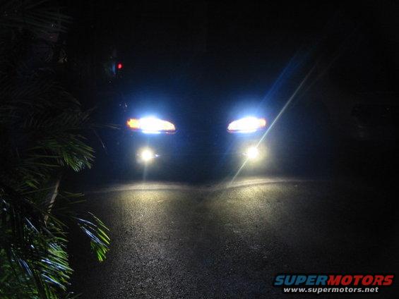 Headlights on a dark road