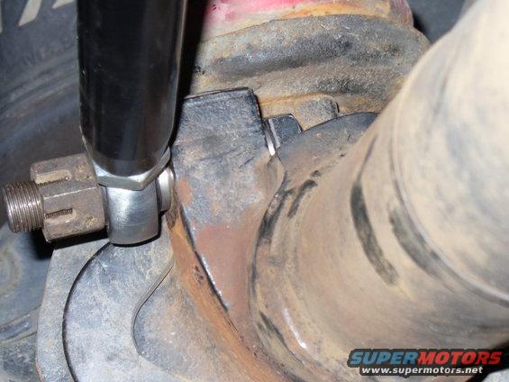 Bottom (axle) end of trackbar installed