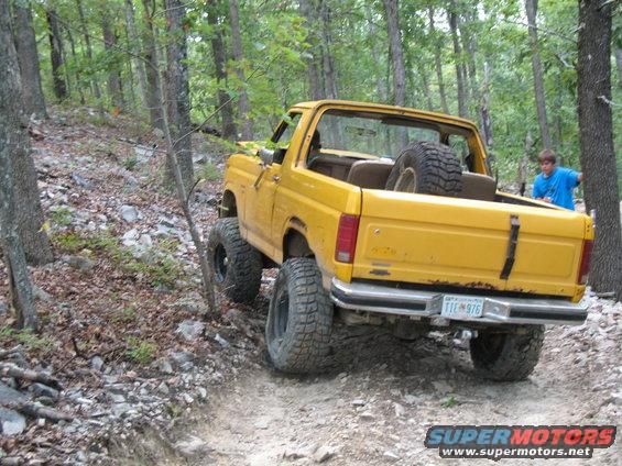 We're winching Hunter off the trail in this pic. His Bronco had an issue with loading up on fuel whenever it sat without running for a while. He killed it while we waited on the orange buggy to get situated after he broke his wheel off.