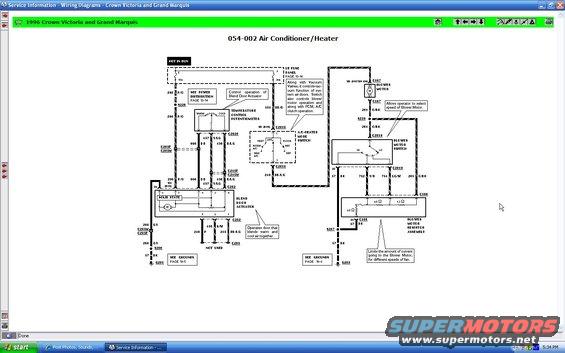 Wiring diagram for 1996 Crown Victoria and Grand Marquis air conditioner/heater system