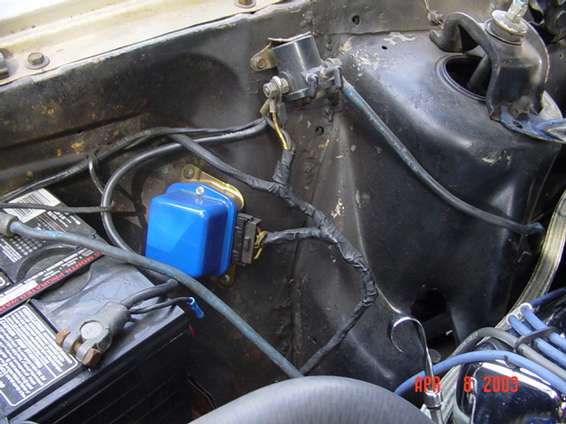 Scabbed up welding job at the shock towers