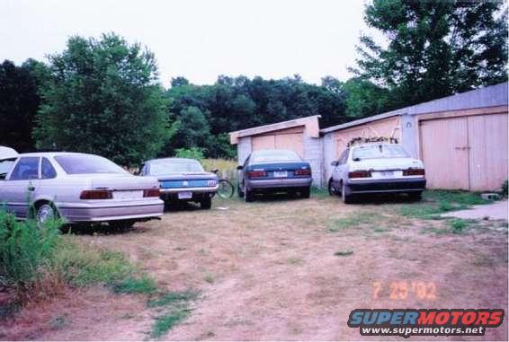My 89 SHO, my friend's 66 mustang and his 88 taurus, then my 87 taurus