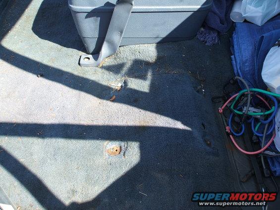 pass-seat-gone.jpg Passenger seat gone....oops broke a bolt off.  Next time - use more PB blaster and less muscle on the frozen 5/8" nut.  