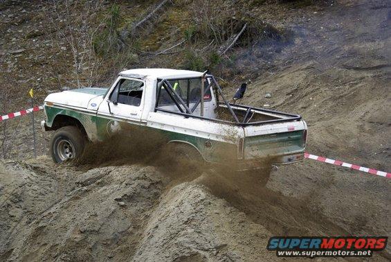 1979 Ford F-150 off-roading on a dirt hill
