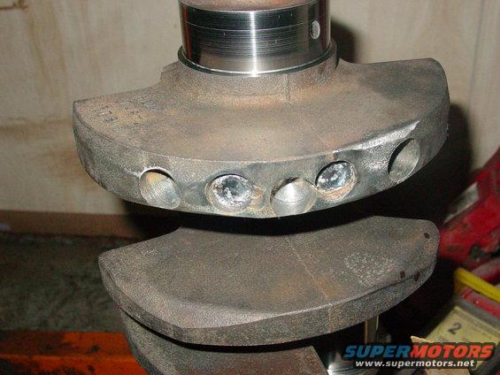 Crankshaft with drilled counterweights