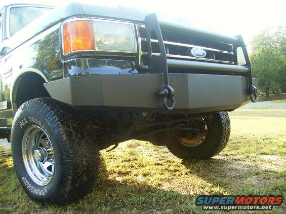 1990 Ford Bronco front end with custom bumper and brush guard