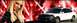 1999 Ford Taurus - 1999 Ford Taurus sedan with a car bra, photographed with a woman and abstract red background.