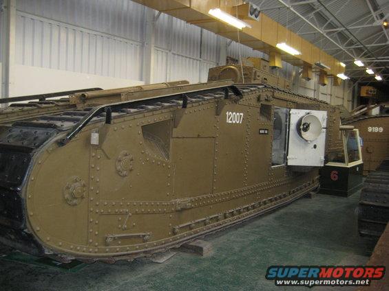 Tan tank with number 12007 visible on its side