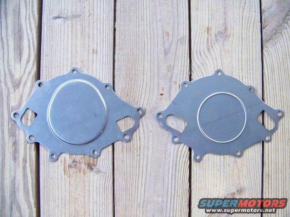Left - the backing plate that came on the pump.  Right - the alternate plate I found later in the bottom of the box.