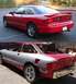 1996 Ford Probe - A red 1996 Ford Probe is shown in two states: one complete and one stripped for bodywork.