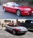 1996 Ford Probe - A red 1996 Ford Probe GT is shown above a partially completed Ford Probe undergoing bodywork.