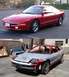 1996 Ford Probe - A completed red 1996 Ford Probe is shown above a disassembled 1996 Ford Probe in primer.