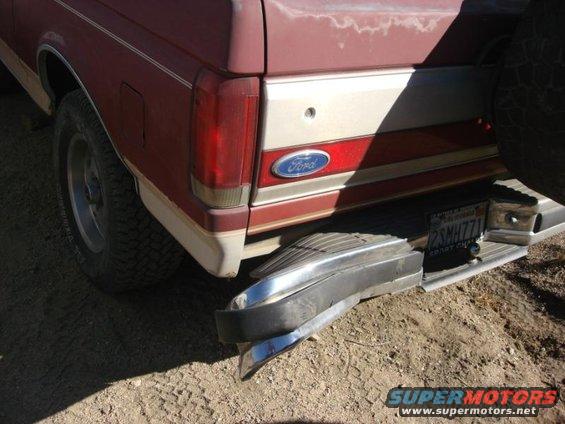 Here is all the damage I sustained from the trail. I took a dip too fast and a rock got the bumper. Not bad since I have NO lift and 33" tires, compared to everyone else that had 6" lifts and 35" tires.