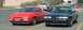 1989 Mazda MX-6 - Two cars, a red Ford Probe and a black Mazda 626, are parked in a lot. The red car is on the left.