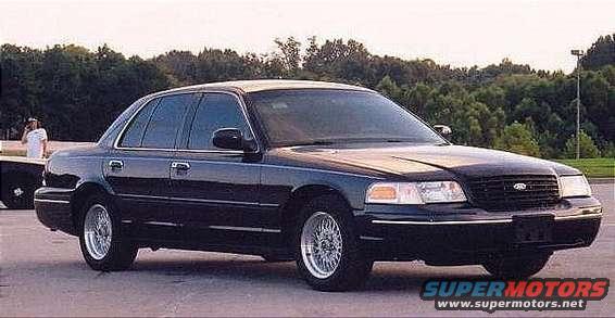 Black 1998 Ford Crown Victoria 3q-front view