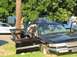 1999 Ford Crown Victoria - This 1999 Ford Crown Victoria sustained severe damage to its roof and windshield.