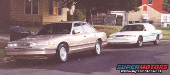 My 93 with my daily driver, a 1997 MPD Vic