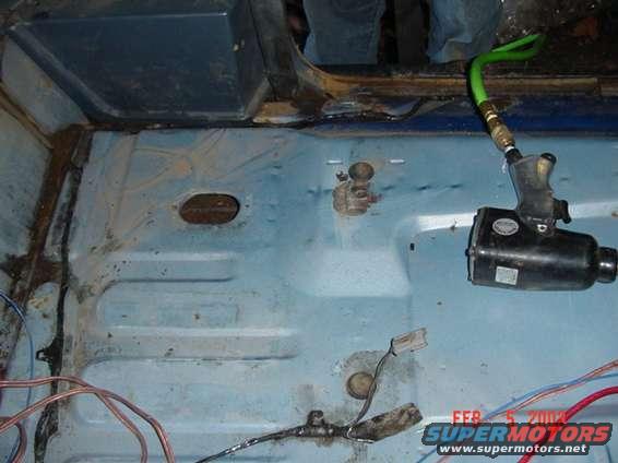 Left side body mount bolt access.