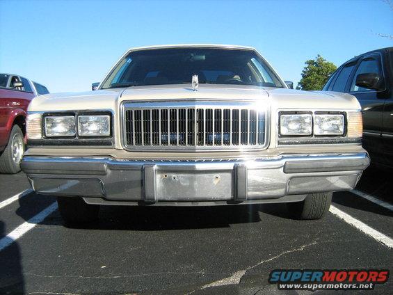 1988 Mercury Grand Marquis front end with chrome grille and rectangular headlights