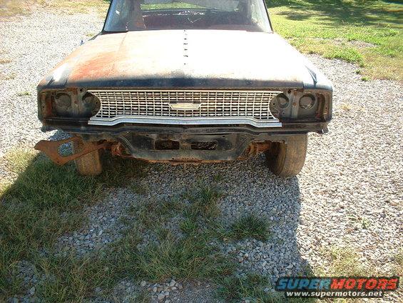 1963 Ford Galaxie front with chrome grille and missing headlights