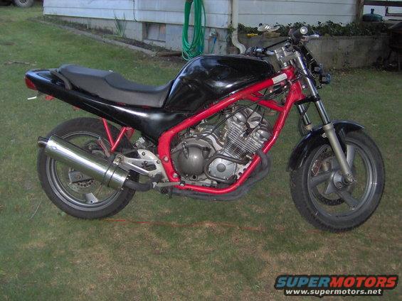 1993 Yamaha Seca II motorcycle parked on grass, side view