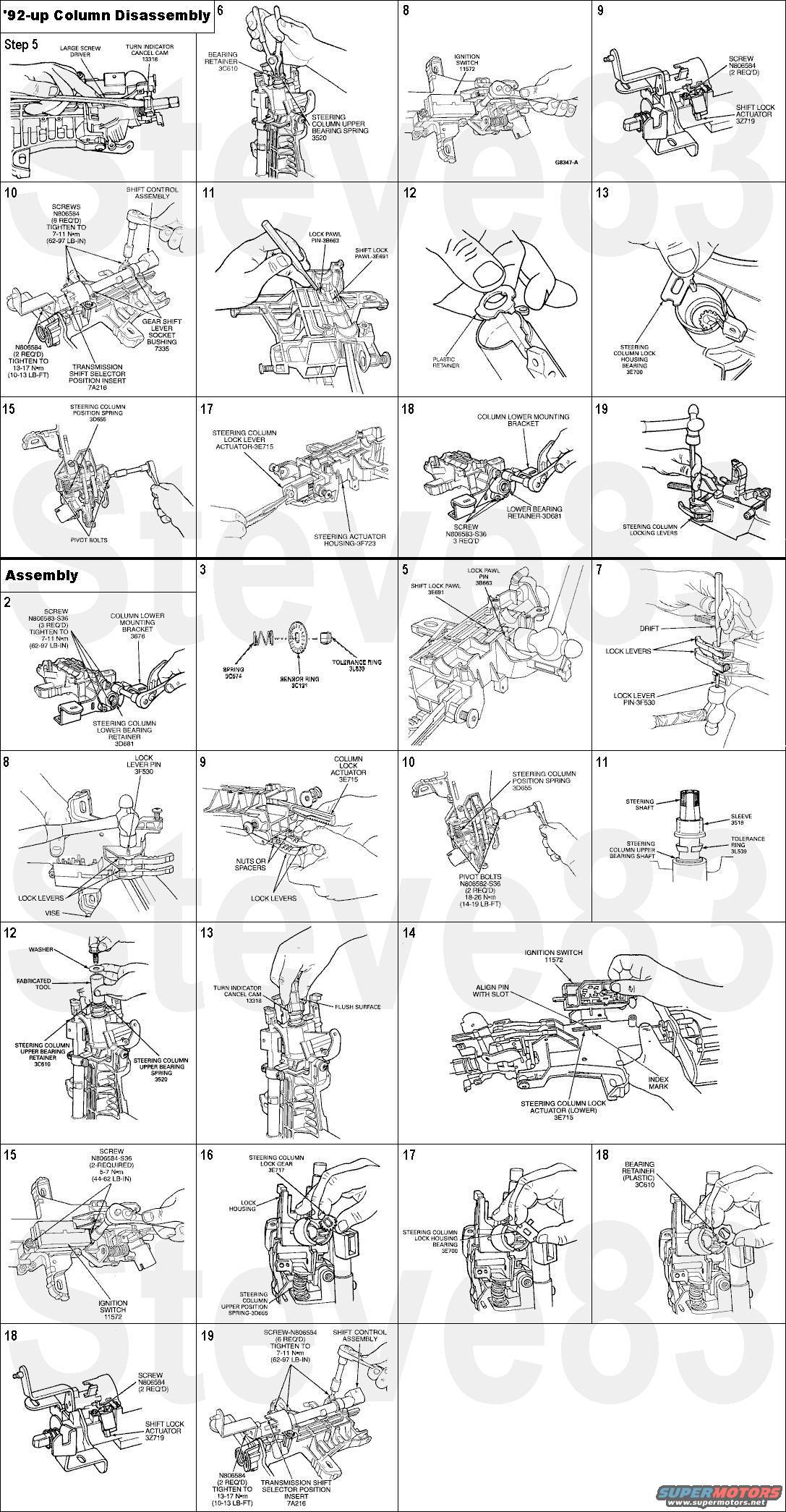 Recalls on 1995 ford taurus steering column