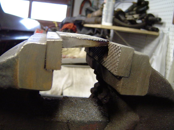 Making my shims in the vice with a grinder