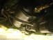 1994 Chevrolet Silverado 3500 - Underside view of an air suspension compressor and tank with braided hoses attached.