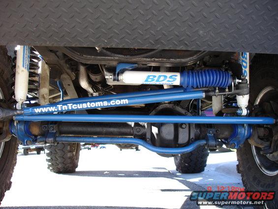 Undercarriage with blue suspension and BDS shocks