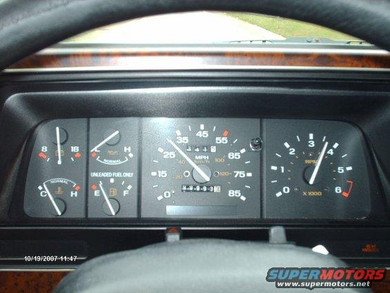 1989 Ford Ranger dashboard gauges showing 34,448 miles