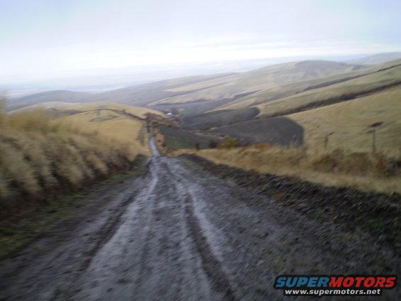 This is the trail head. it is a lot steeper than it looks and it was all mud.