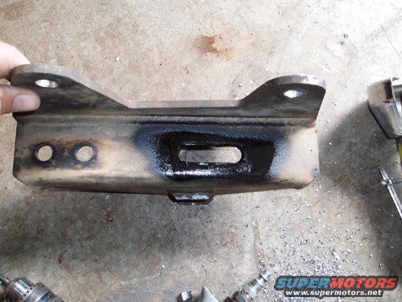 Had to extend the long hole towards the rear for the cross member bolt. This is a tuff country extended radius arm bracket.