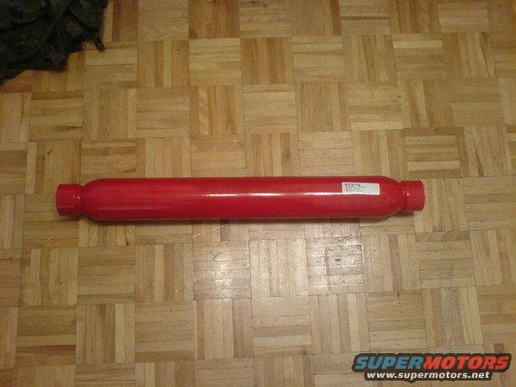 Red shock absorber with white label