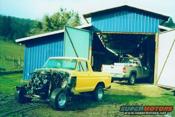 In the process of being moved out of the weather so I can get the motor pulled.
